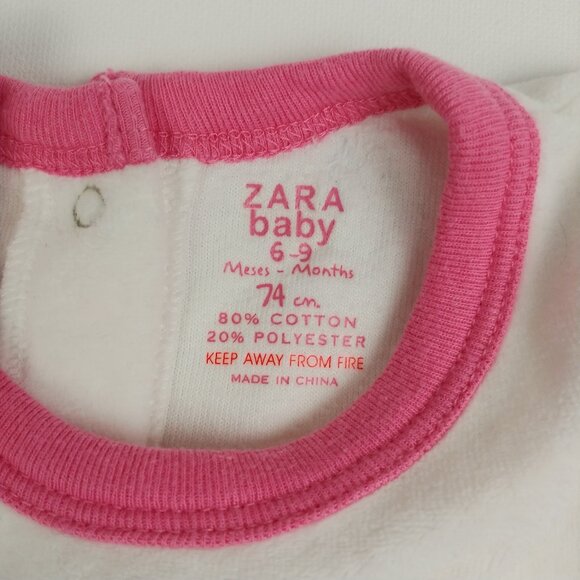 Zara Baby Elephant Velour Footed Sleeper 6-9 Months - Picture 11 of 12